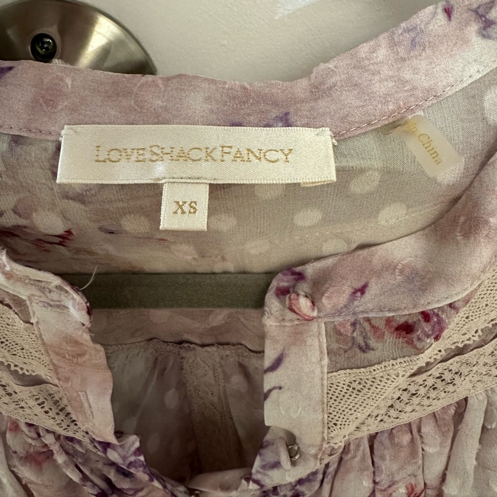 LoveShackFancy Silk Floral Blouse - Picture 4 of 6